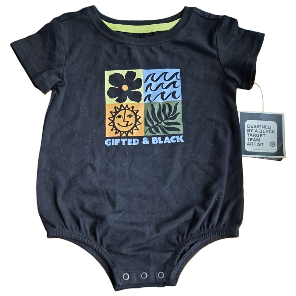 Black Graphic Baby Onesie
